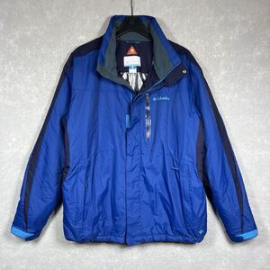 Columbia Omni-Heat Winter Jacket Men’s XL Navy Blue Waterproof Ski Outdoor